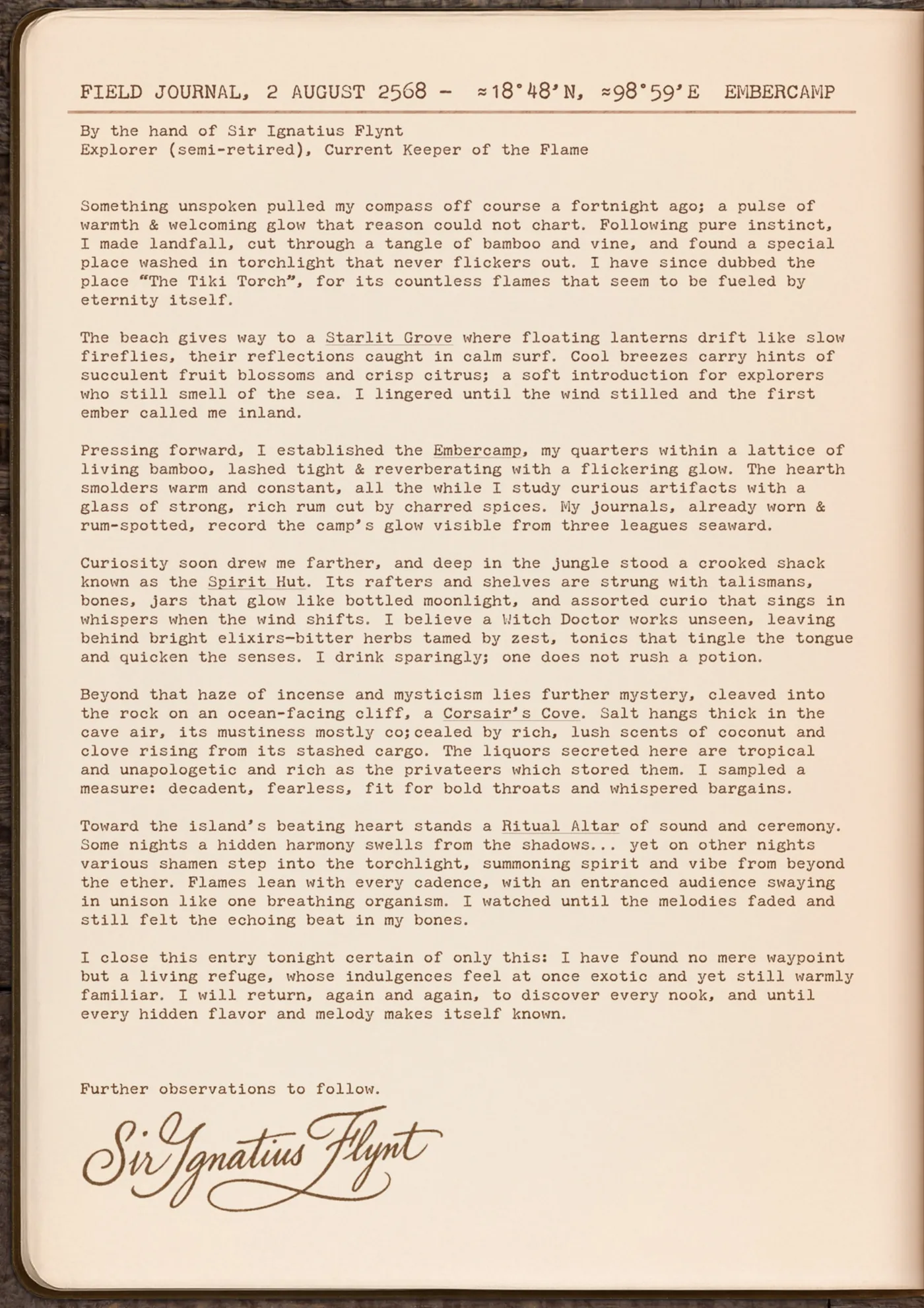 A note from Tiki Torch