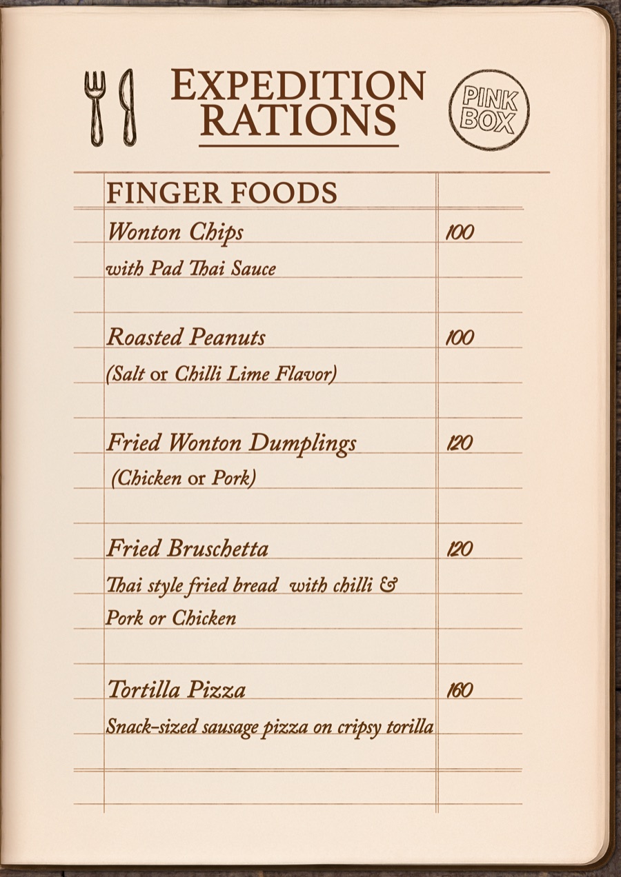 Expedition Rations: finger foods from Pink Box
